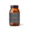 Amber supplement bottle labeled 'True Creatine+' by Ancient & Brave on a green background