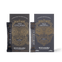 Ancient + Brave US Power Duo Packets are displayed with matching sachets; sleek black boxes with gold geometric designs highlight their collagen peptides and creatine supplements for energy metabolism.