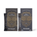 Ancient + Brave US Power Duo Packets are displayed with matching sachets; sleek black boxes with gold geometric designs highlight their collagen peptides and creatine supplements for energy metabolism.