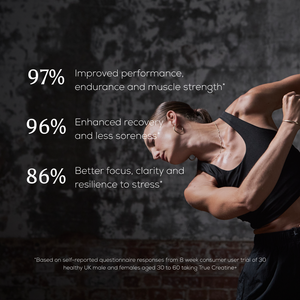 Person exercising with fitness supplement benefits text overlay