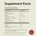 The Supplement Facts label for True Nightcap by Ancient + Brave details calories, carbs, protein, vitamins, minerals, amino acids & botanicals per 6g serving. A circular icon marks a 1 Month Supply. Perfect for your Rest Ritual.
