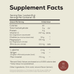 Supplement facts label for Ancient + Brave True Nightcap Sachets: a calming blend per 6g sachet with calories, carbs, protein, vitamin C, choline, magnesium, zinc, L-glycine, ginger powder & myo-inositol. Contains a 15-day supply.
